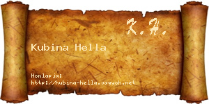 Kubina Hella névjegykártya
